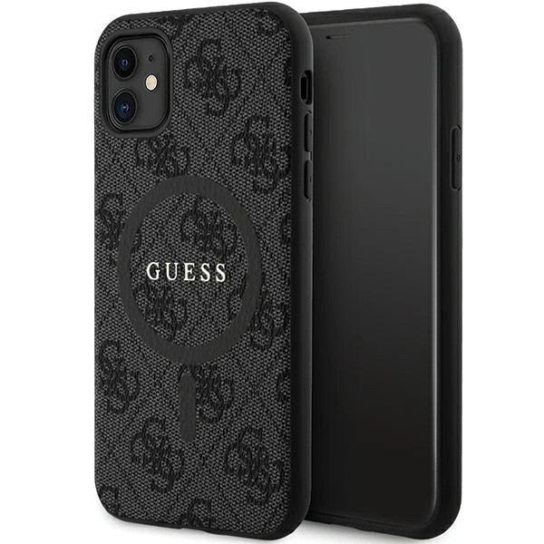 Guess GUHMN61G4GFRK iPhone 11 6.1" / Xr fekete keménytok 4G kollekció
bőr fém logó MagSafe