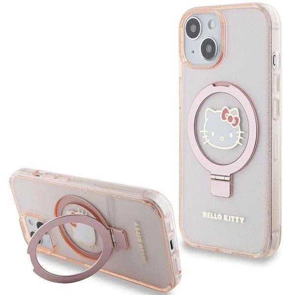 Hello Kitty Ring Stand Glitter Electrop Logo MagSafe tok iPhone 15 / 14 / 13
készülékhez - rózsaszín