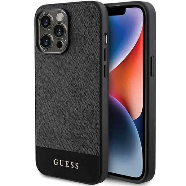 Guess 4G Stripe Collection tok iPhone 15 Pro Max - szürke
