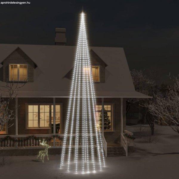 Karácsonyfa zászlórúdon 1134 hideg fehér LED-del 800 cm