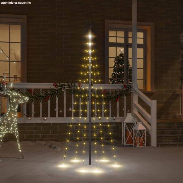 Karácsonyfa zászlórúdon 108 meleg fehér LED-del 180 cm