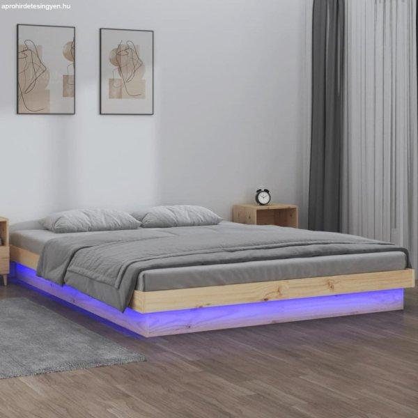 Tömör fa ágykeret LED-ekkel 180x200 cm (Super King)