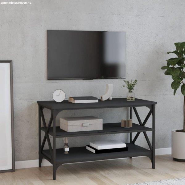 Fekete szerelt fa TV-szekrény 80x40x50 cm
