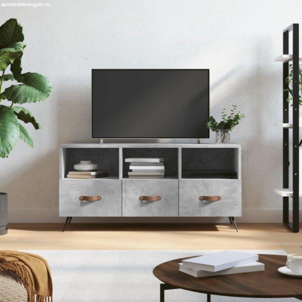 Betonszürke szerelt fa TV-szekrény 102 x 36 x 50 cm
