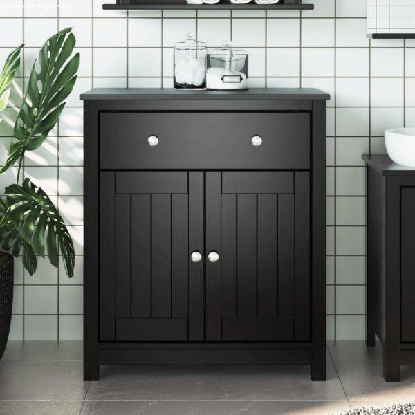 BERG fekete tömör fenyőfa fürdőszobaszekrény 69,5 x 34 x 80 cm
