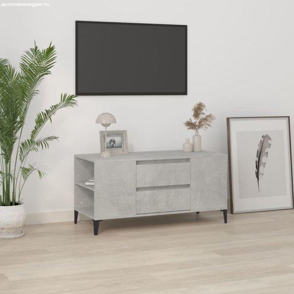 Betonszürke szerelt fa TV-szekrény 102 x 44,5 x 50 cm