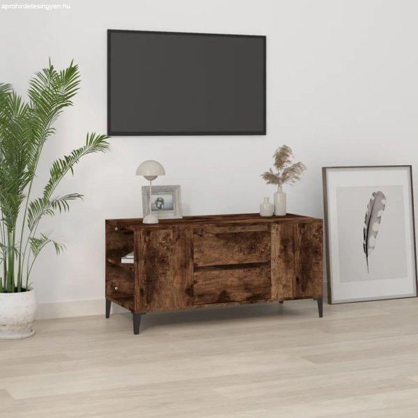 Füstös tölgyszínű szerelt fa TV-szekrény 102x44,5x50 cm