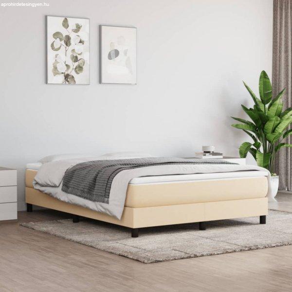 Krémszínű szövet rugós ágy matraccal 140 x 190 cm