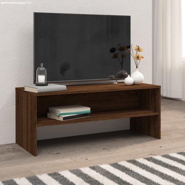 Barna tölgyszínű szerelt fa TV-szekrény 100 x 40 x 40 cm