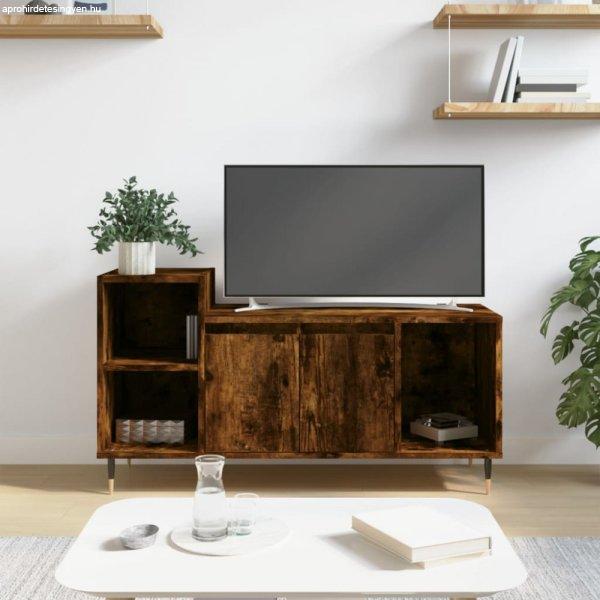 Füstös tölgyszínű szerelt fa TV-szekrény 100x35x55 cm