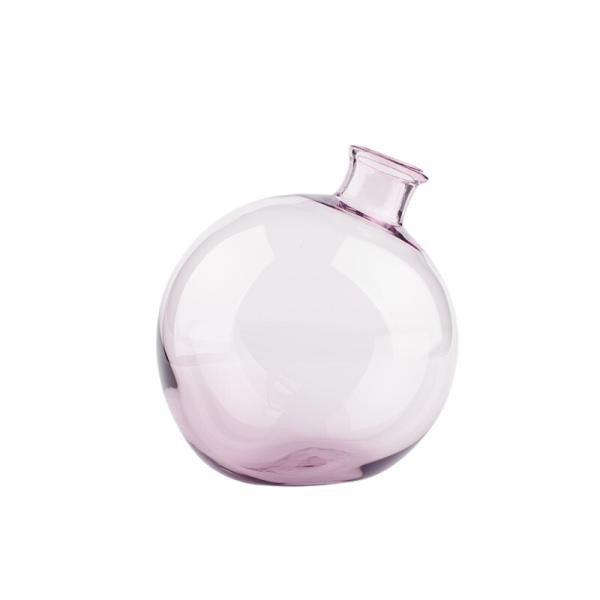 Üveg gömb váza, dekorációs kiegészítő, 1 literes, lila GY008