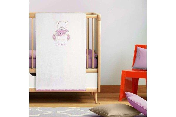 Baby2 macis Pierre Cardin gyerek takaró Fehér/rózsaszín 80x110 cm 600 g/m2