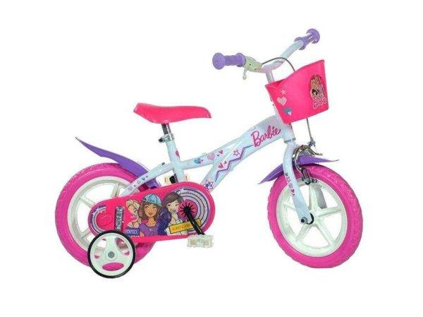 Barbie rózsaszín-fehér kerékpár 12-es méretben