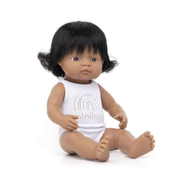 Baba, latin-amerikai lány, fehérneműben, 38 cm, Miniland ML31158