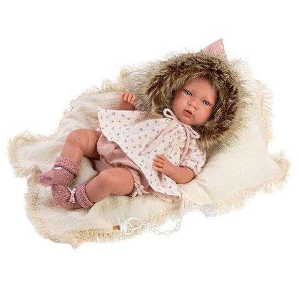 Llorens: Mimi újszülött síró kislány baba takaróval 40cm-es (74022)