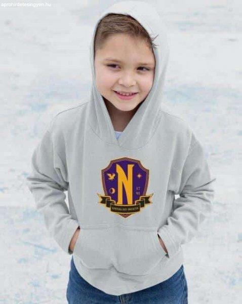 Nevermore Academy logo Wednesday színes gyerek pulóver - egyedi mintás, több
színben és méretben (XS-XL)