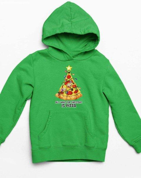 All I want for christmas is pizza gyerek pulóver - egyedi mintás, több
színben és méretben (XS-XL)