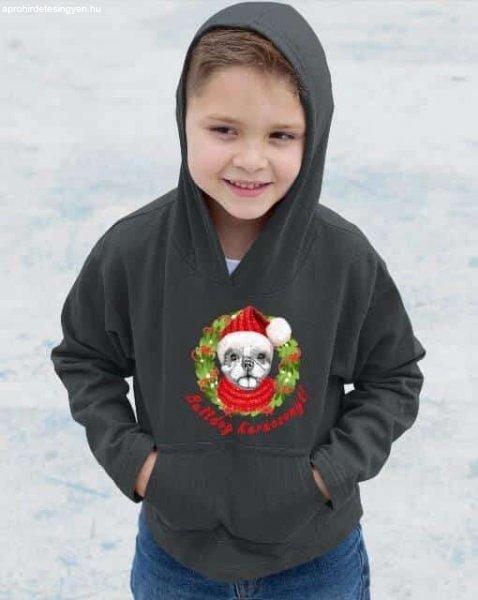 Bulldog Karácsonyt gyerek pulóver - egyedi mintás, több színben és
méretben (XS-XL)