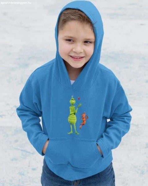 Grinch gömbös kutyás gyerek pulóver - egyedi mintás, több színben és
méretben (XS-XL)