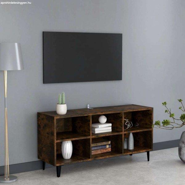 vidaXL füstös tölgyszínű TV-szekrény fémlábakkal 103,5 x 30 x 50 cm