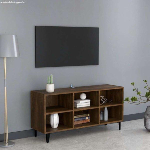 vidaXL barna tölgyszínű TV-szekrény fémlábakkal 103,5 x 30 x 50 cm