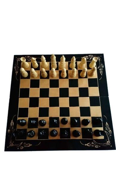 Nagy fa sakk készlet 50x50 cm sakk tábla doboz klaszikus sakkfigura backgammon
dáma játék fekete