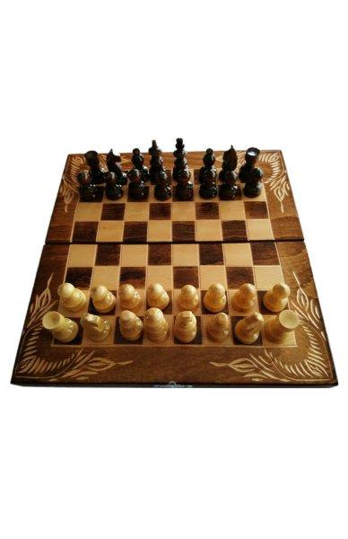 Fa sakk készlet 26x26 cm bükkfa sakk tábla doboz sakkfigura backgammon dáma
játék barna kicsi utazásra
