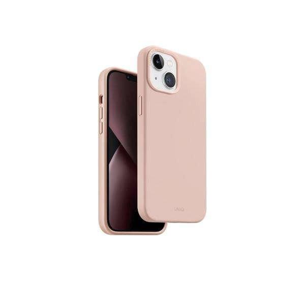 Uniq Lino Hue iPhone 14, MagSafe szilikon tok, rózsaszín