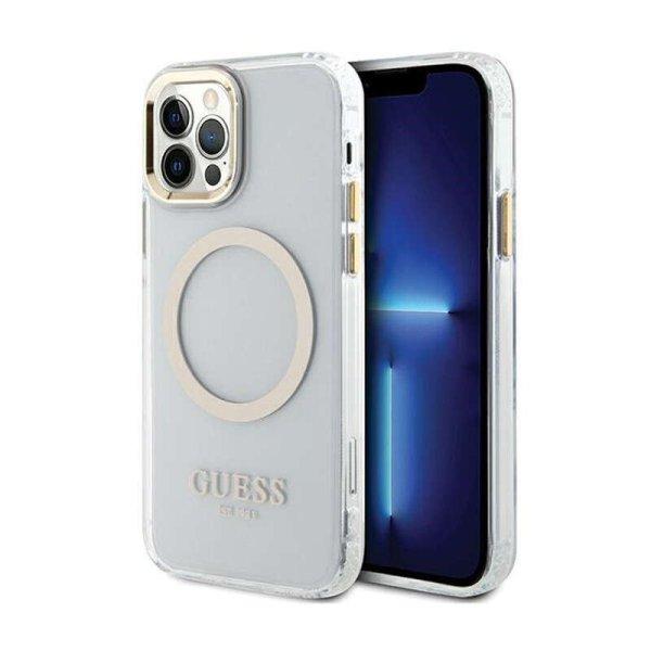Guess Metal Outline MagSafe - telefontok iPhone 12 / iPhone 12 Pro (Transparent
/ Gold)