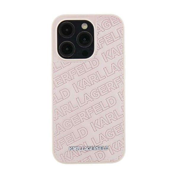 Karl Lagerfeld Quilted K Pattern - iPhone 15 telefontok pink