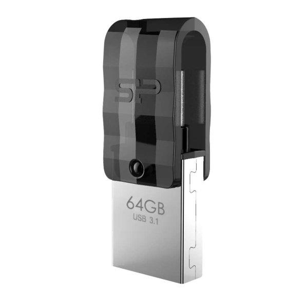 Silicon Power Mobile C31 USB flash meghajtó 64 GB USB Type-A / USB Type-C 3.2
Gen 1 (3.1 Gen 1) Fekete, Ezüst
