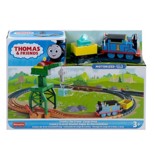 Thomas játékkészlet motoros Cranky mozdonysal és tartozékokkal