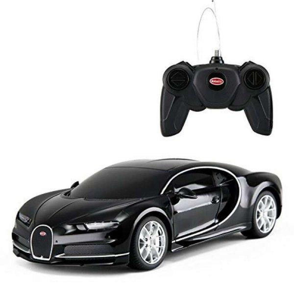Autó távirányítóval Bugatti Chiron fekete, 1-től 24-ig terjedő skálával