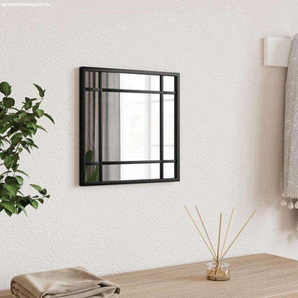 vidaXL fekete négyzet alakú vas fali tükör 30 x 30 cm