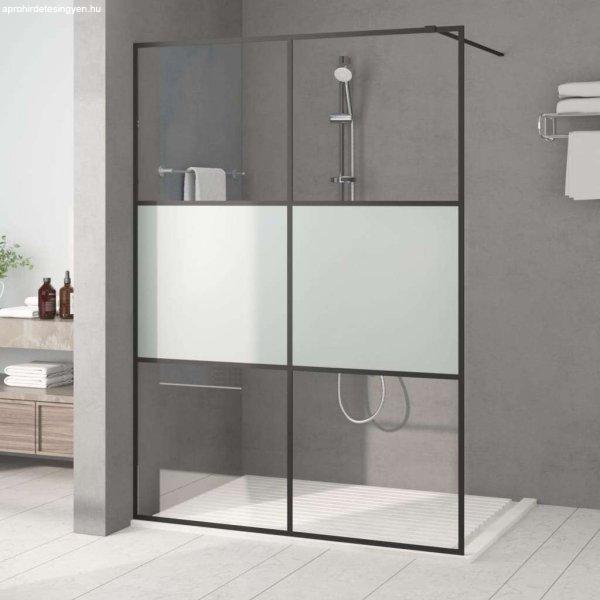 vidaXL fekete selyemmatt ESG üveg zuhanyfal 140x195 cm