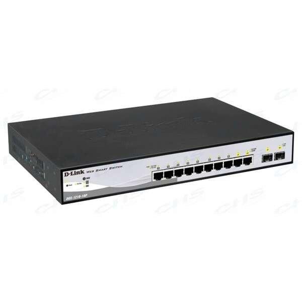 D-Link DGS-1210-10P/E Switch 8x1000Mbps (8xPOE) + 2xGigabit SFP Menedzselhető
Rackes, DGS-1210-10P/E