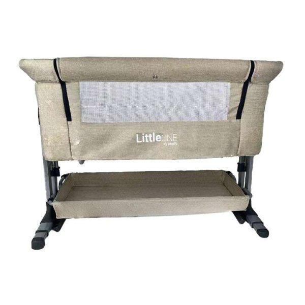 LittleONE szülői ágyhoz csatlakoztatható Kiságy matraccal és dönthető
funkcióval + szúnyogháló #bézs