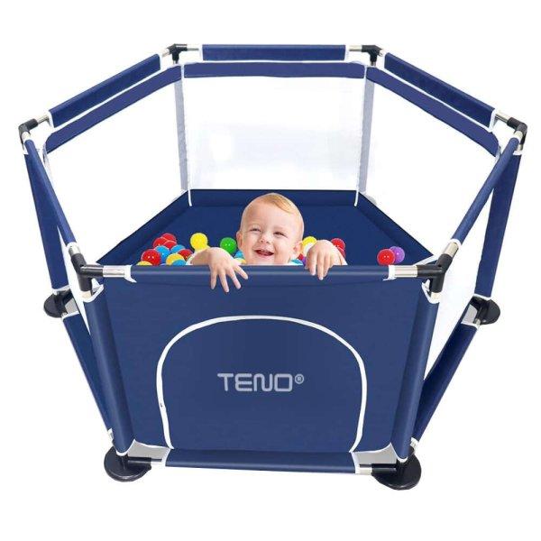 Teno® Gyerekjáróka, ajtó külső cipzárral, hálós, minőségi anyagok,
könnyen összeszerelhető, mérete 125x110x65,5, kék