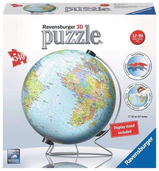 Ravensburger (12436) Földgömb gyerekeknek 540 db-os 3D puzzle