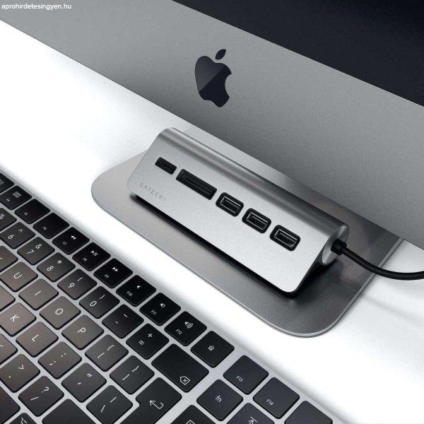 Satechi Aluminium Type-C USB Hub (3x USB 3.0,MicroSD) - Space Grey