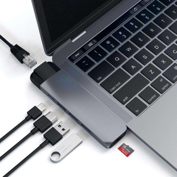 Satechi Aluminium Type-C PRO Hub (HDMI 4K,PassThroughCharging,1x
USB3.0,1xSD,Ethernet) - Space Grey