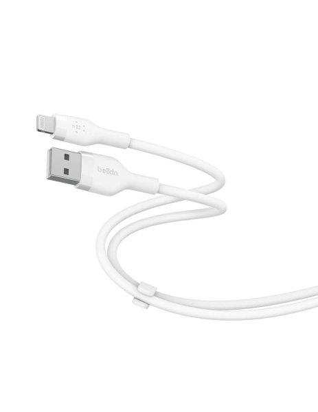 Belkin BOOST CHARGE Flex Silicone cable USB-A to Lightning - 3M - White