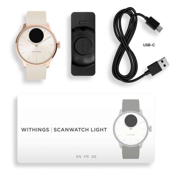 Withings Scanwatch Light / 37mm  (Activity, Sleep Tracker / Stainless steel, fkm
wristband, sapphire glass) - Sand