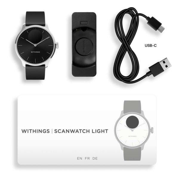 Withings Scanwatch Light / 37mm (Activity, Sleep Tracker / Stainless steel, fkm
wristband, sapphire glass) - Black