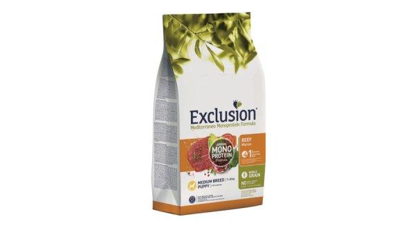 Exclusion Mediterraneo Monoprotein Formula Noble Grain Puppy Beef Medium 12 kg