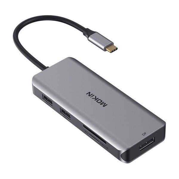 MOKiN adapter/dokkoló állomás 9 az 1-ben USB C - 2x USB 2.0 + USB 3.0 + 2x
HDMI + DP + PD + SD + Micro SD (ezüst)