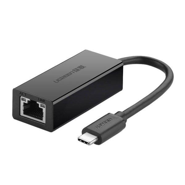 Külső RJ45-USB-C csatlakozó UGREEN 30287, 10/100 Mbps (fekete)