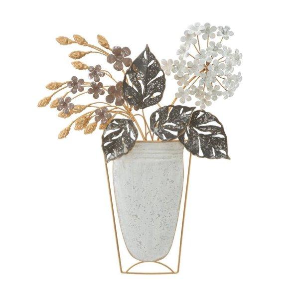 Növényekkel teli váza fromájú fali dekoráció, fehér-zöld - POT DE
SIMPLES - Butopêa
