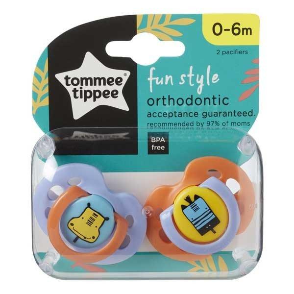 2 db BPA-mentes 0-6hó Tommee Tippee Fun játszócumi - fiús