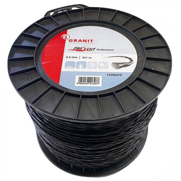 Granit® fűkasza damil ∅ 2.4 mm - ֍ csavart spirál profil ⇔ 351 méter -
prémium minőség*